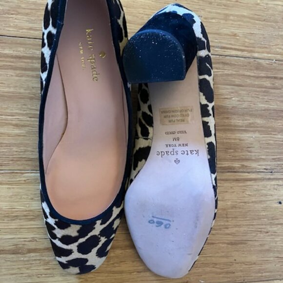 NEW Kate Spade Serene Fur Leopard Print Heels, Size 8M - Picture 2 of 3